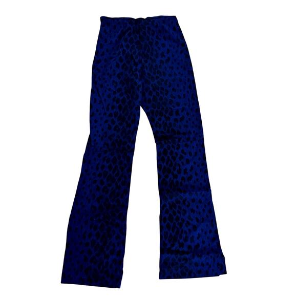 AMAZING Guess Collection Y2K VTG Navy Black Animal Print Silk Pants Women's Sz 2 - Picture 5 of 5
